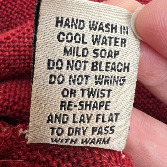 Beyond Threads Alpaca Wool Blend Cardigan Sweater Small Red Ruffle Bell Sleeves - Picture 8 of 10